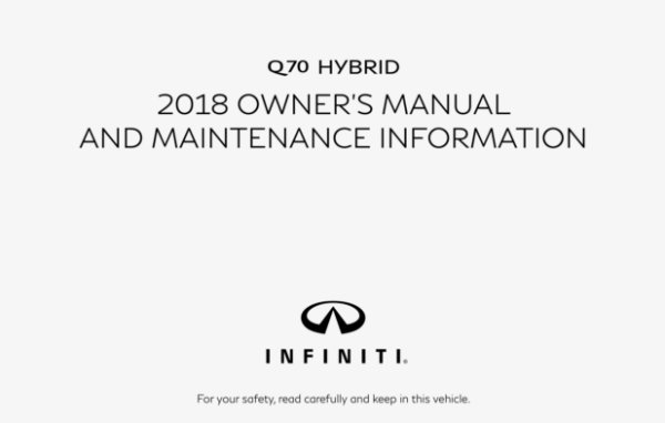 2018 Infiniti Q70 Hybrid Owner's Manual