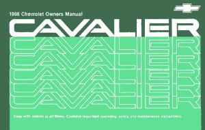 1988 Chevrolet Cavalier Owner's Manual