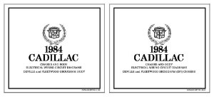 1984 Cadillac Deville, Fleetwood Brougham Wiring Diagrams Manual