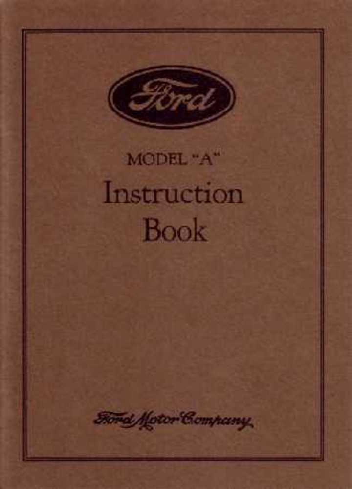 1930 Ford Model A Car Instruction Manual Owners Manual User Guide Reference Book