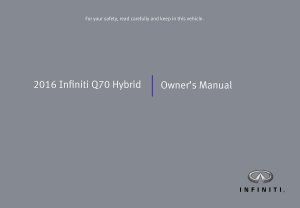 2016 Infiniti Q70 Hybrid Owner's Manual
