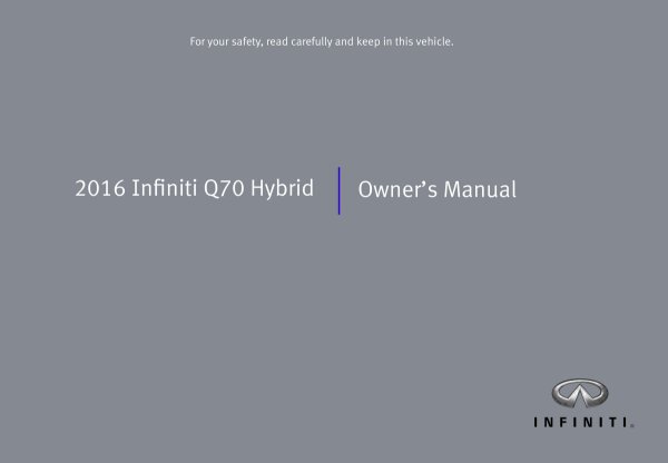 2016 Infiniti Q70 Hybrid Owner's Manual