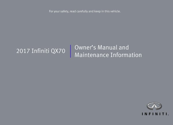 2017 Infiniti QX70 Owner's Manual