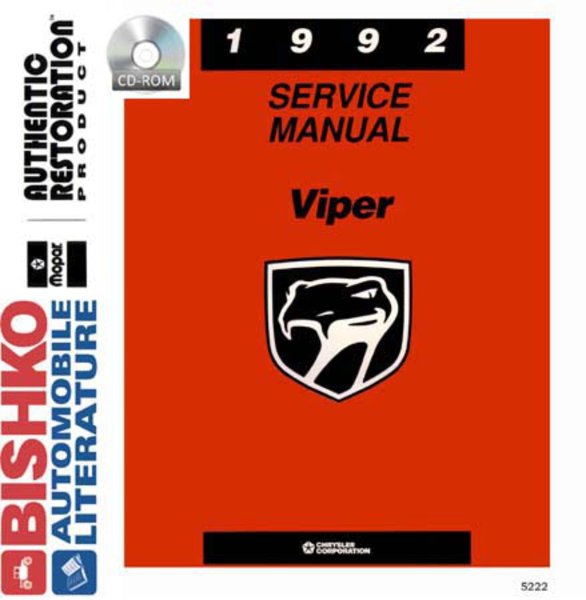 1992 Dodge Viper Factory Shop Service Manual