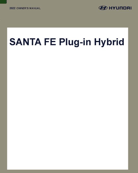 2022 Hyundai Santa Fe PHEV Owner's Manual