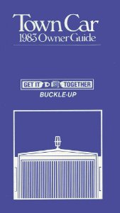 1983 Lincoln Town Car Owner's Manual