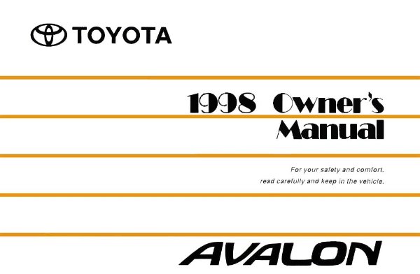 1998 Toyota Avalon Owner's Manual