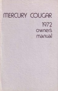 1972 Mercury Cougar Owner's Manual