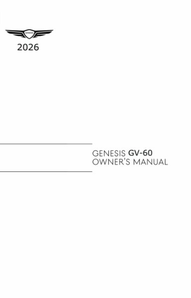 2026 Genesis GV60 Owner's Manual