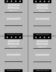 2006 Dodge Truck Durango Factory Shop Service Manual