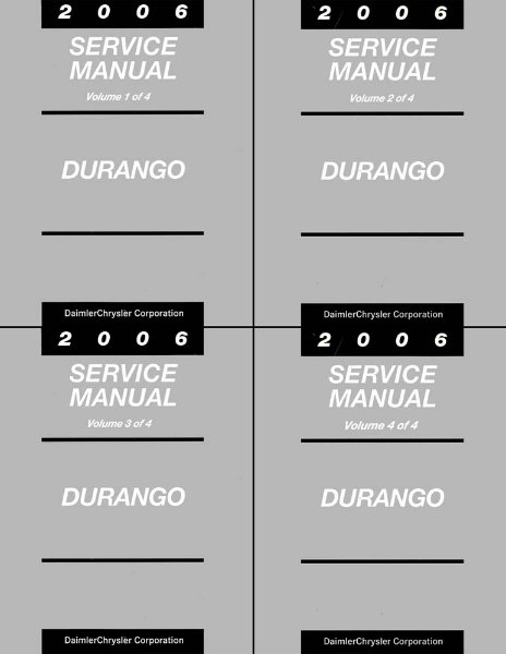 2006 Dodge Truck Durango Factory Shop Service Manual