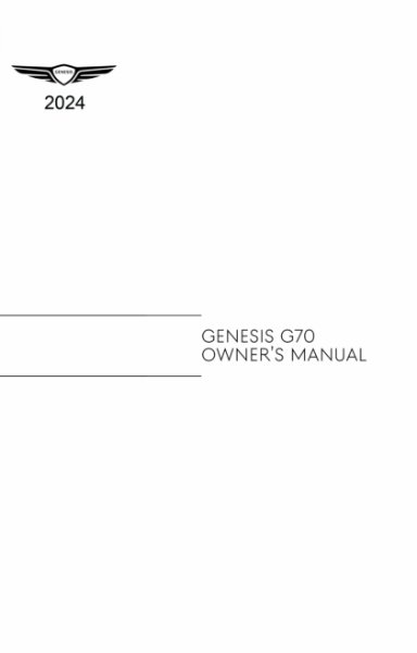 2024 Genesis G70 Owner's Manual