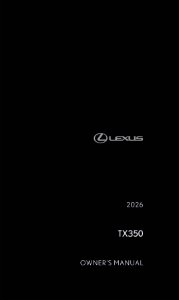 2026 Lexus TX 350 Owner's Manual