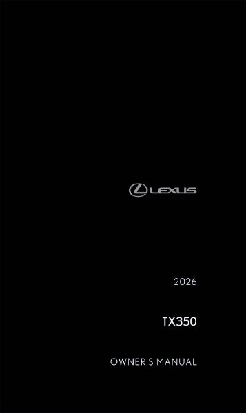 2026 Lexus TX 350 Owner's Manual