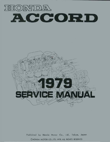 1979 Honda Accord Factory Shop Service Manual