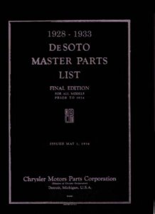 1928–1933 DeSoto All Models Parts Book