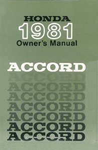 1981 Honda Accord Owner's Manual