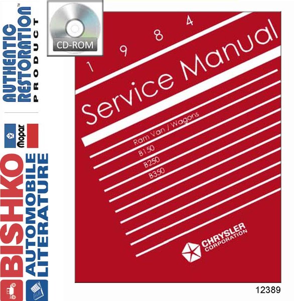 1984 Dodge Truck Ram Van, Ram Wagon Factory Shop Service Manual