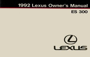 1992 Lexus ES 300 Owner's Manual