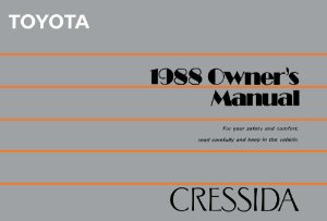 1988 Toyota Cressida Owner's Manual