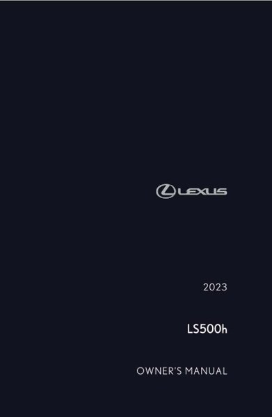 2023 Lexus LS 500H Owner's Manual