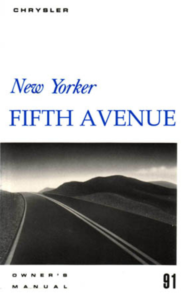1991 Chrysler New Yorker, Fifth Avenue Owner's Manual