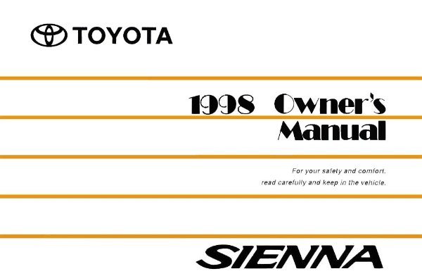 1998 Toyota Sienna Owner's Manual