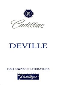1994 Cadillac Deville Owner's Manual