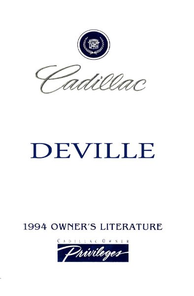 1994 Cadillac Deville Owner's Manual