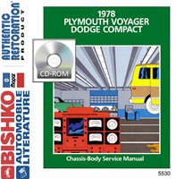 1978 DODGE COMPACT & PLYMOUTH VOYAGER Body, Chassis & Electrical Service Manual sample image