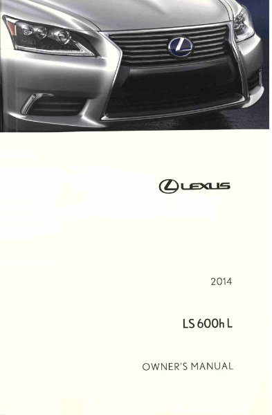 2014 Lexus LS 600h L Owner's Manual