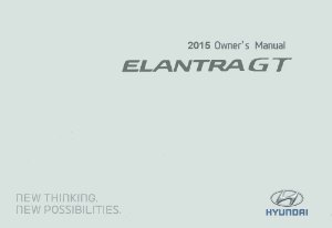 2015 Hyundai Elantra Owner's Manual