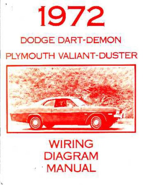 1972 Dodge Dart Duster Valiant Electrical Wiring Diagrams Schematics