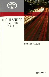 2011 Toyota Highlander Hybrid Owner's Manual