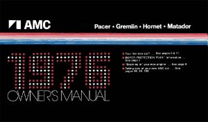 1976 AMC Gremlin, Hornet, Matador, Pacer Owner's Manual