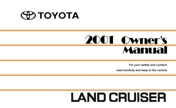 2001 Toyota LAND CRUISER Owner's Manual