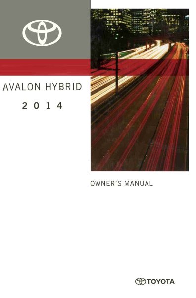 2014 Toyota Avalon Hybrid Owner's Manual