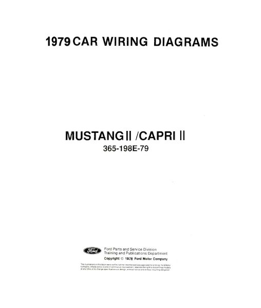 1979 Ford Mustang II, Capri II Wiring Diagrams Manual