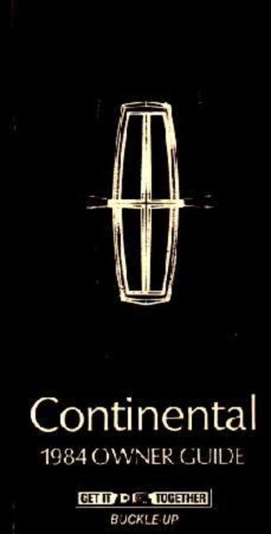 1984 Lincoln Continental Owner's Manual