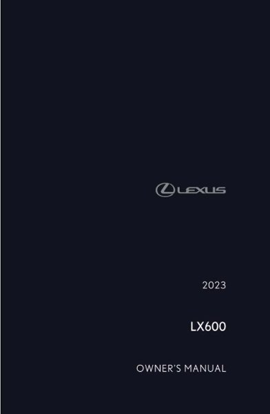 2023 Lexus LX 600 Owner's Manual