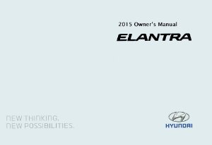 2015 Hyundai Elantra Owner's Manual
