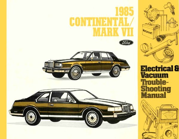 1985 Lincoln Continental, Mark VII Wiring Diagrams Manual