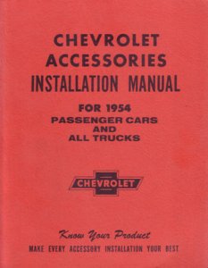 1954 Chevrolet All Car Models Factory Shop Service Manual