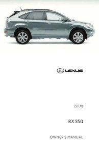 2008 Lexus RX 350 Owner's Manual