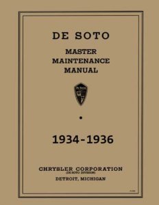 1934–1936 Desoto All Models Factory Shop Service Manual