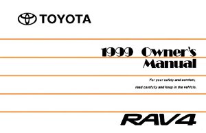 1999 Toyota Rav4 Owner's Manual