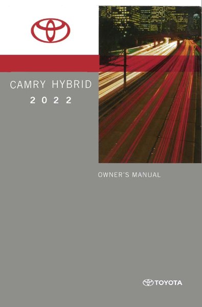 2022 Toyota CAMRY HYBRID Owner's Manual