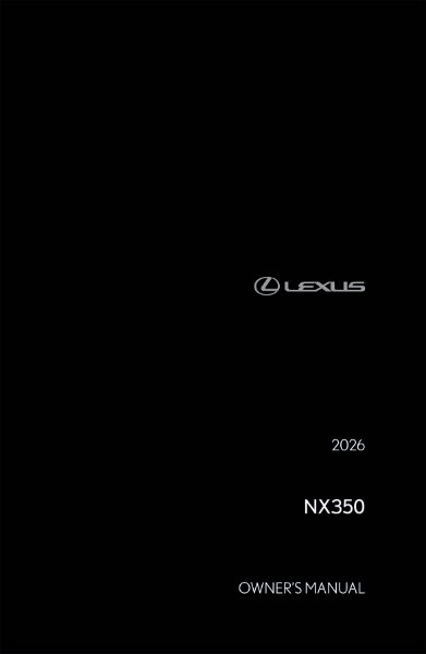 2026 Lexus NX 350 Owner's Manual
