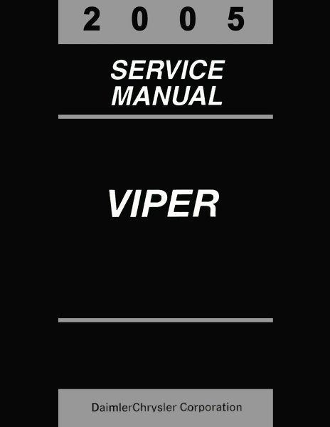 2005 Dodge Viper Factory Shop Service Manual