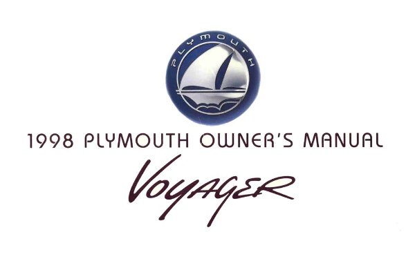 1998 Plymouth Voyager Owner's Manual
